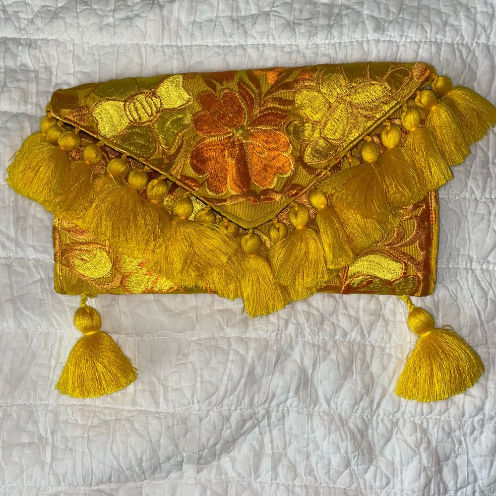 NWOT Handmade floral purse